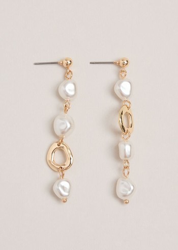 Phase Eight Irregular Pearl Drop Jewellery White USA | 4823765-EZ